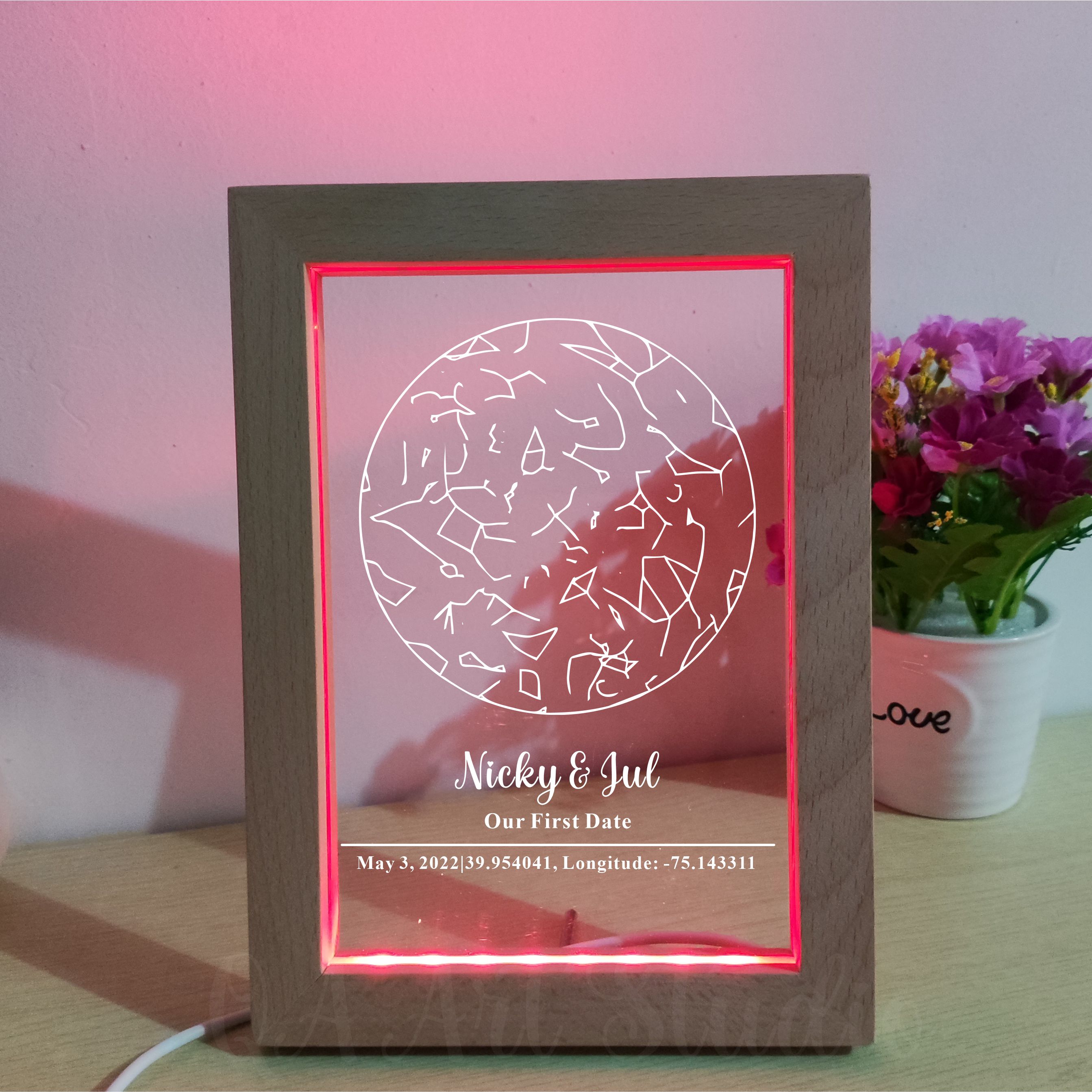 Personalized Wooden Acrylic Ni - Custom Star Map บทวิจารณ์และราคา