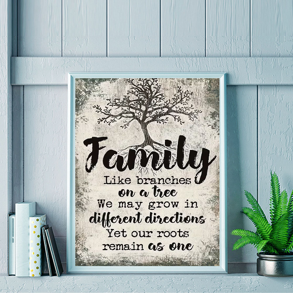 HUACAN  11CT Cross Stitch Comp - Family Tree Print บทวิจารณ์และราคา