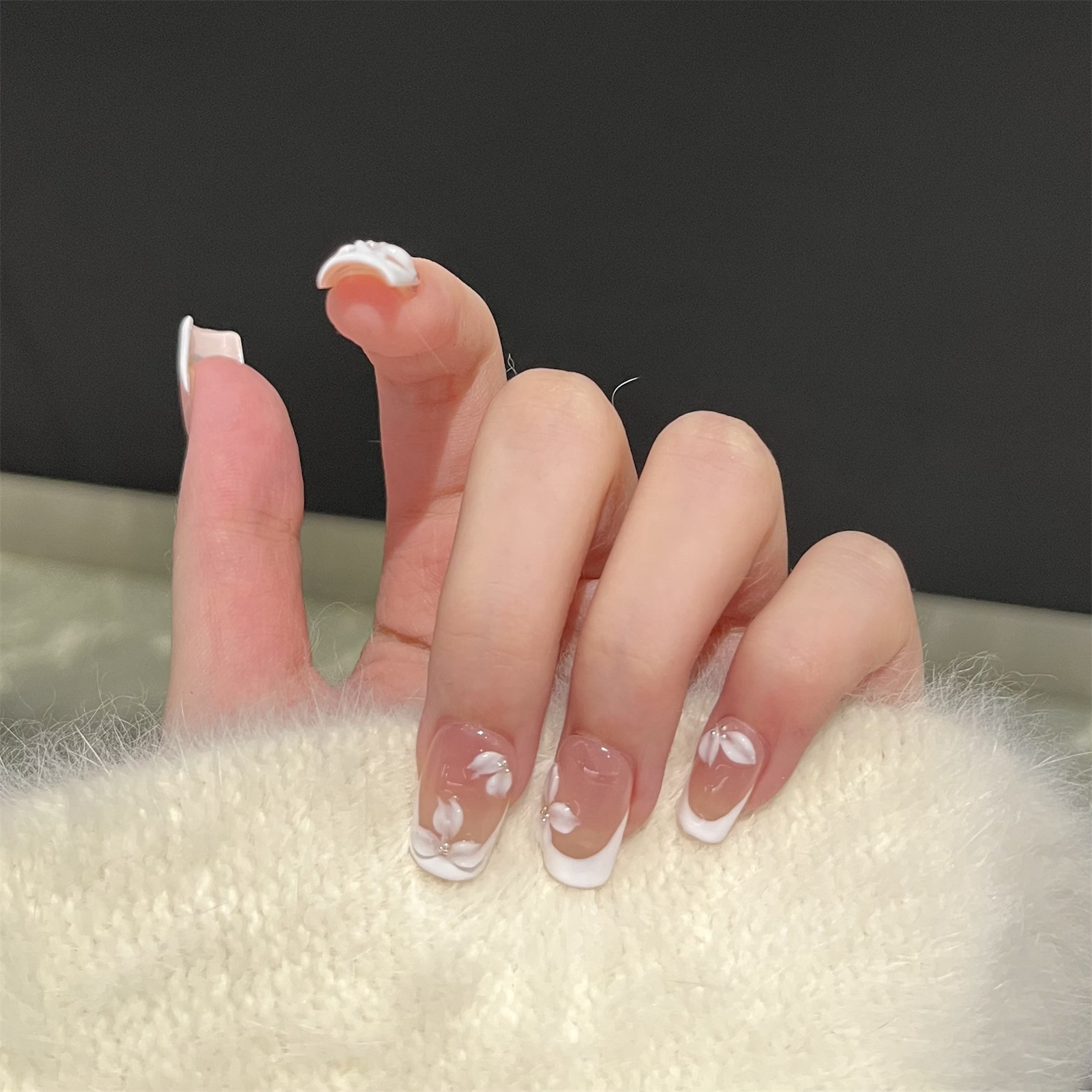 10PCS Handmade French Nude Whi - Pressed Flower Art บทวิจารณ์และราคา