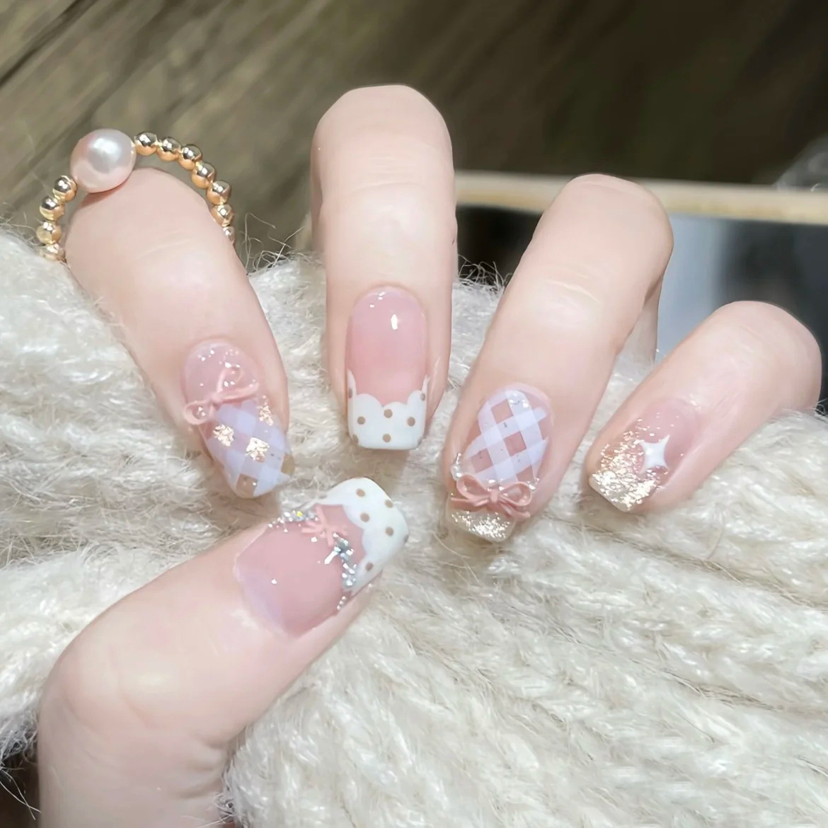 10PCS Handmade French Nude Whi - Pressed Flower Art บทวิจารณ์และราคา