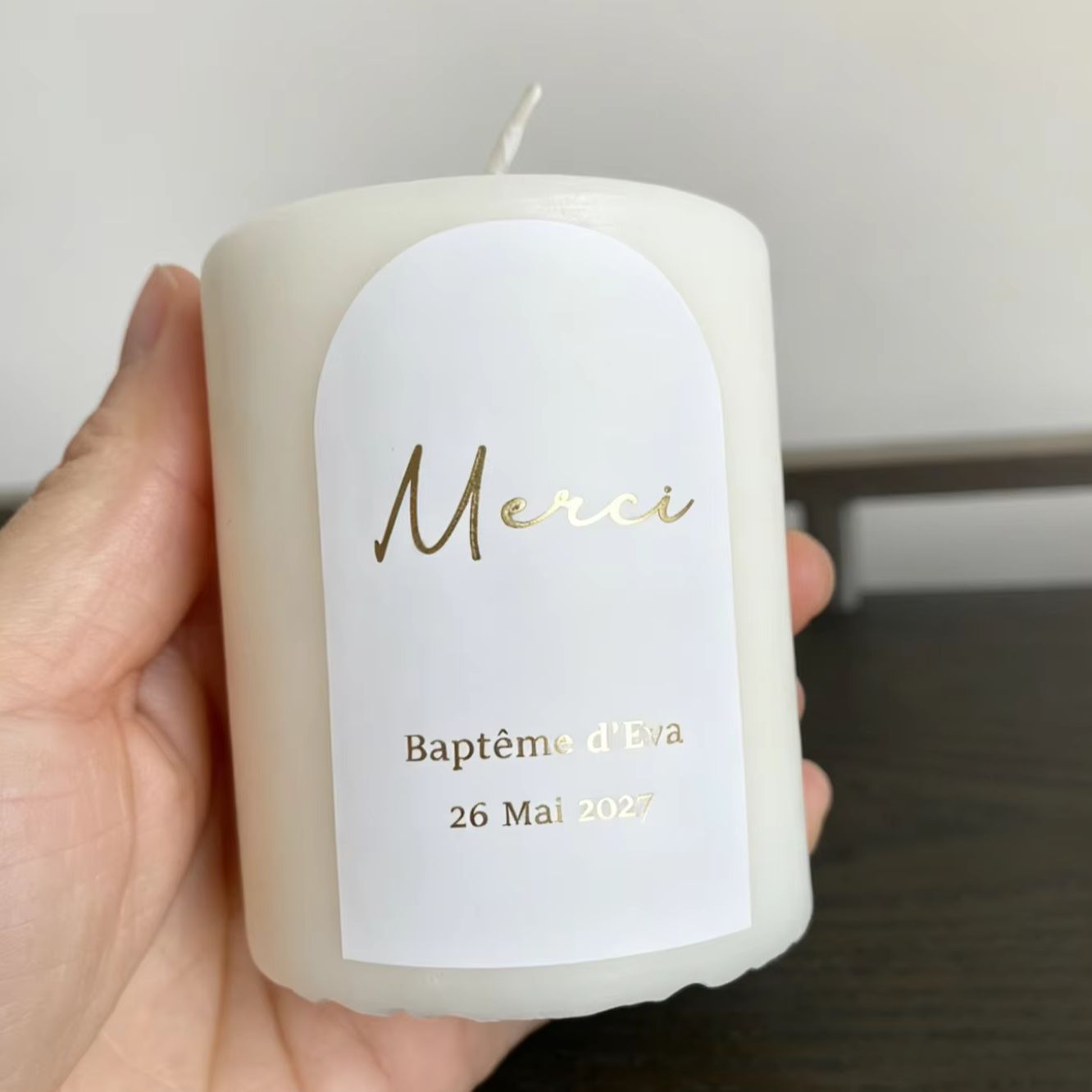 Custom Baptism Candle Merci Th - Personalised Candle Label บทวิจารณ์และราคา