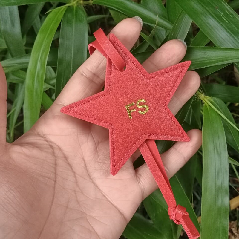 1PCS Free initials five pointe - Monogram Keychain Leather บทวิจารณ์และราคา