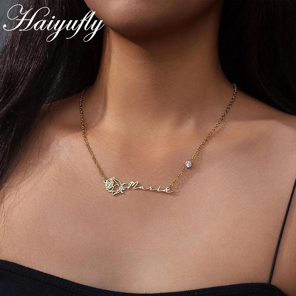 Haiyufly Personalized Custom N - Birth Flower Necklace บทวิจารณ์และราคา