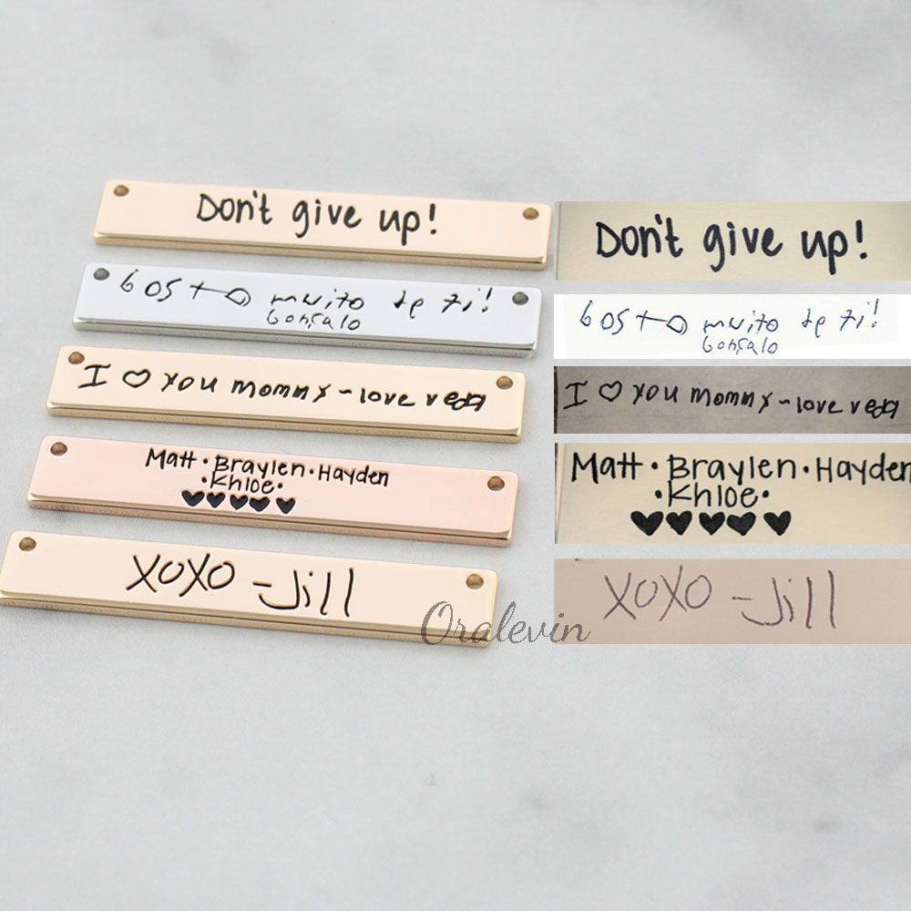 Personalized Custom Actual Han - Handwriting Necklace Bar บทวิจารณ์และราคา