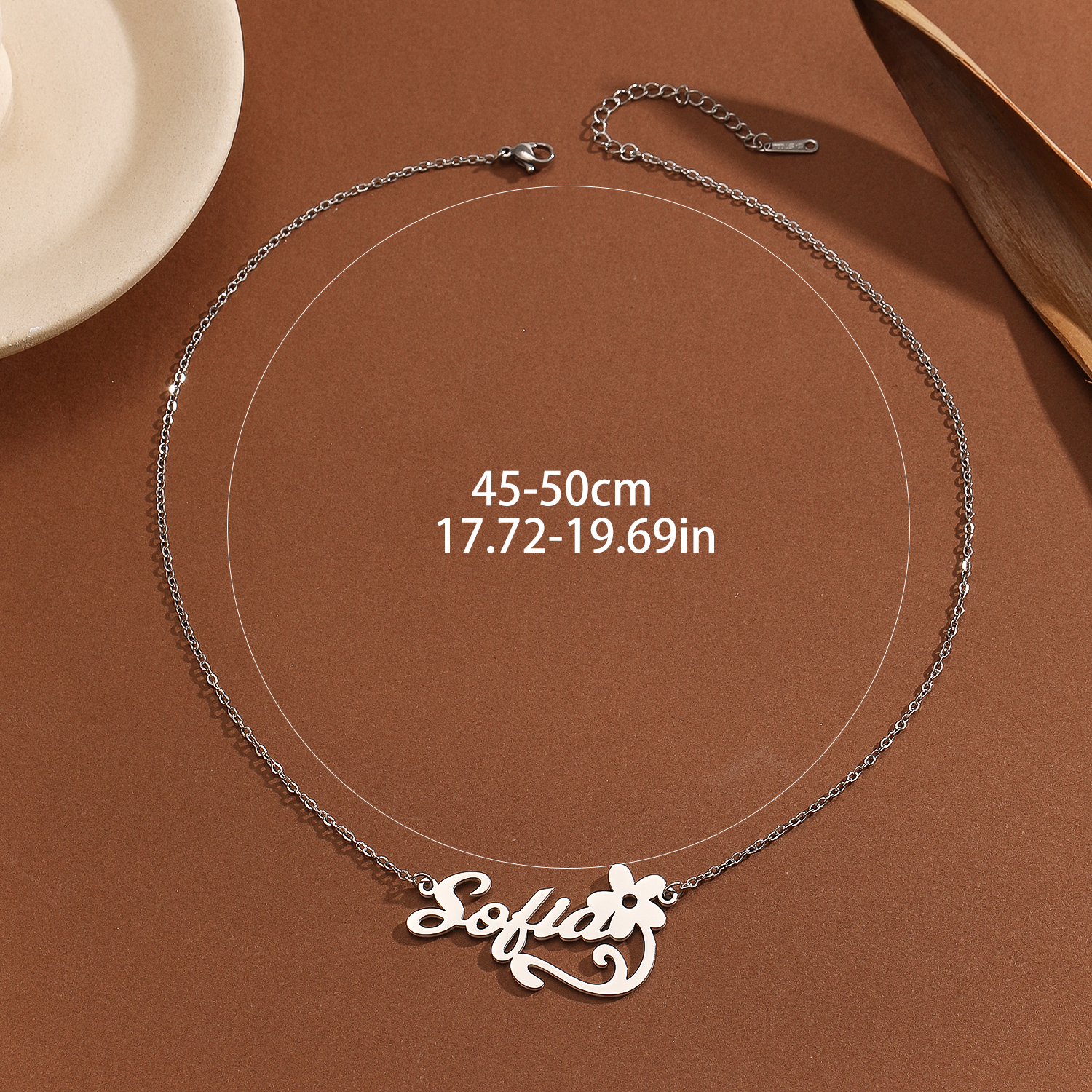 Stainless Steel Flower Letter  - Name Necklace Custom บทวิจารณ์และราคา