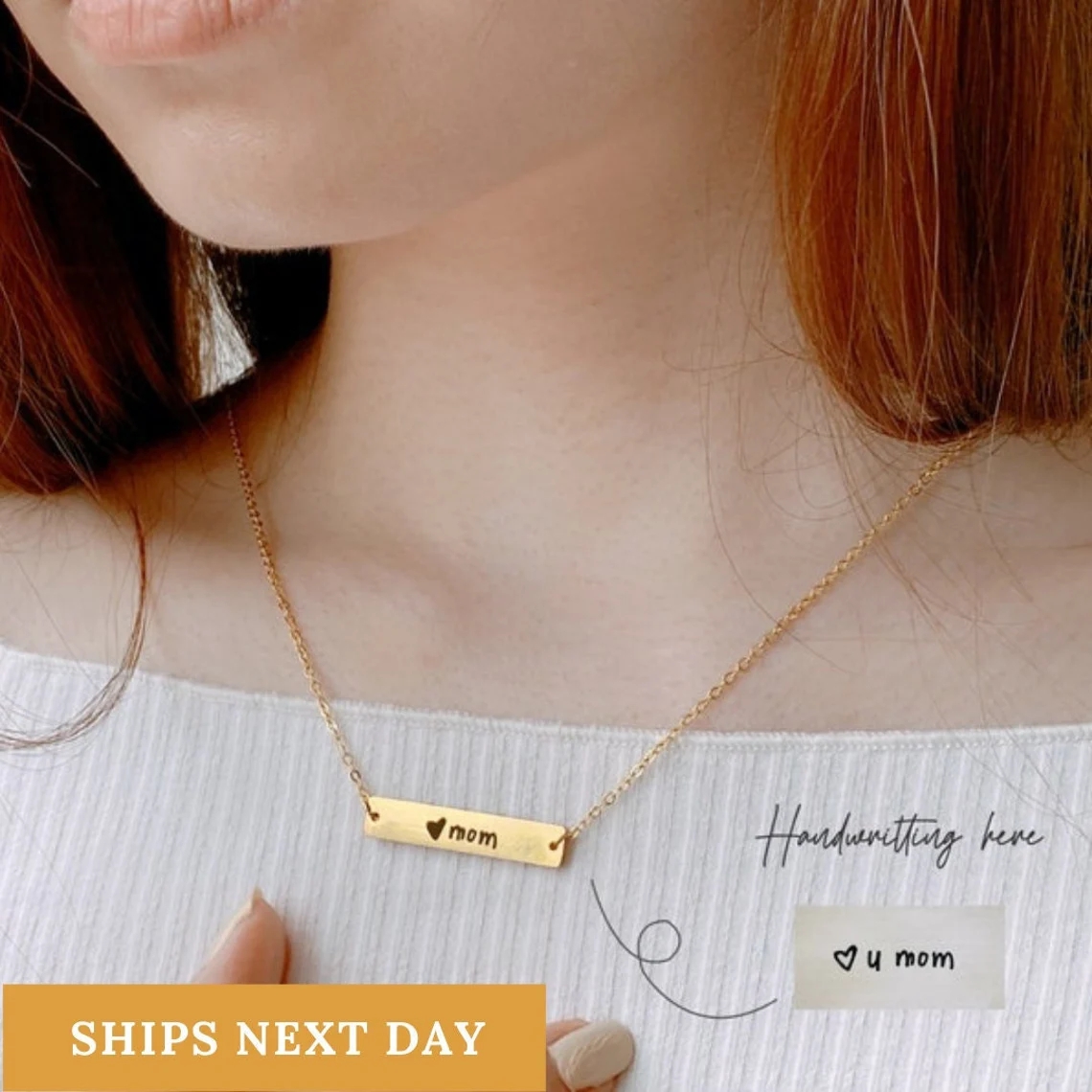 Actual Handwriting Bar Necklac - Handwriting Necklace Bar บทวิจารณ์และราคา