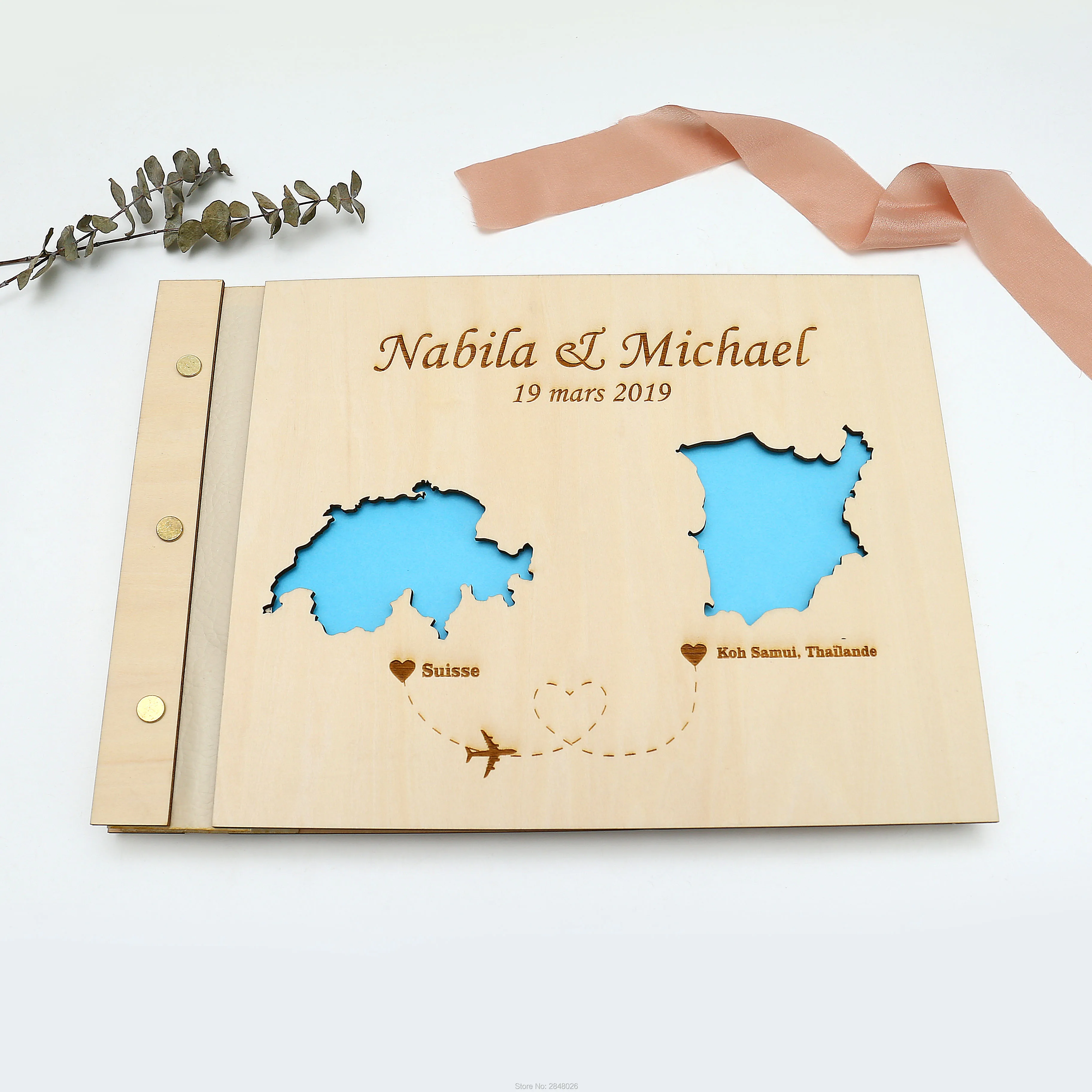 Rustic engraved wedding guestb - Custom Star Map บทวิจารณ์และราคา