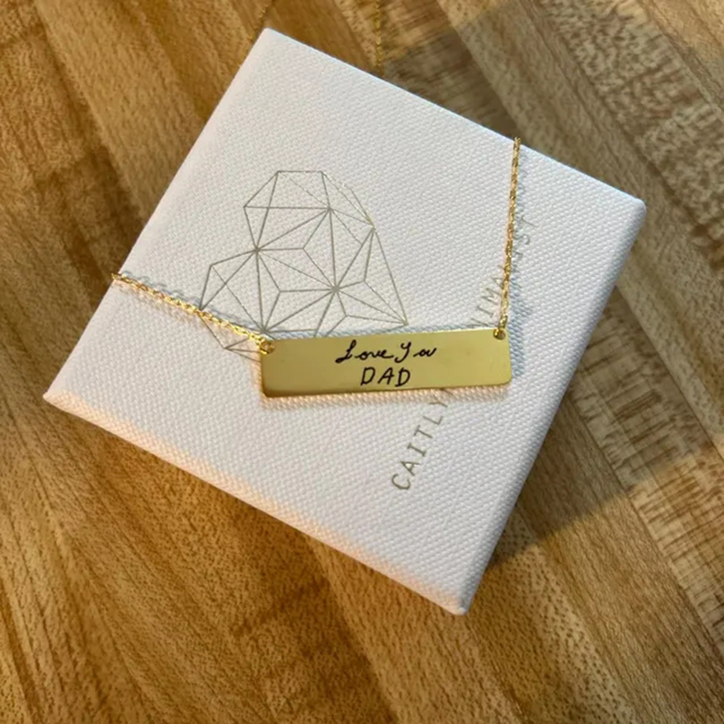 Custom Handwriting Name Bar Pe - Handwriting Necklace Bar บทวิจารณ์และราคา