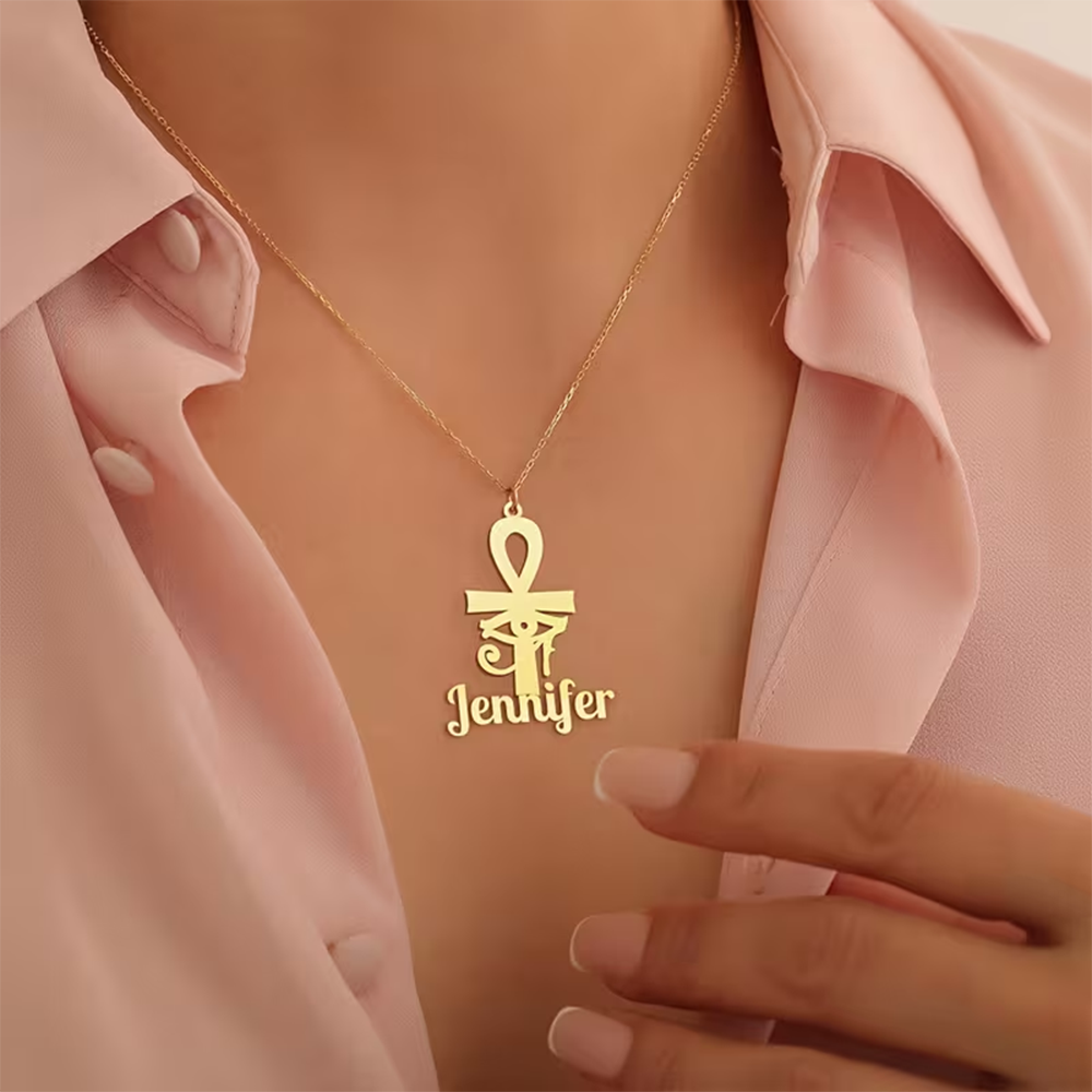 Custom Name Necklace Egyptian  - Name Necklace Custom บทวิจารณ์และราคา