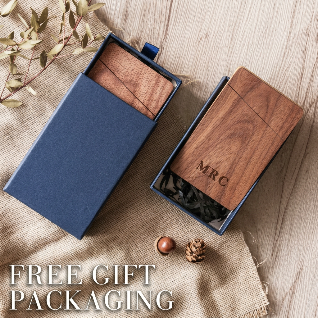 Business Card Holder Wooden Of - Personalized Name Box บทวิจารณ์และราคา