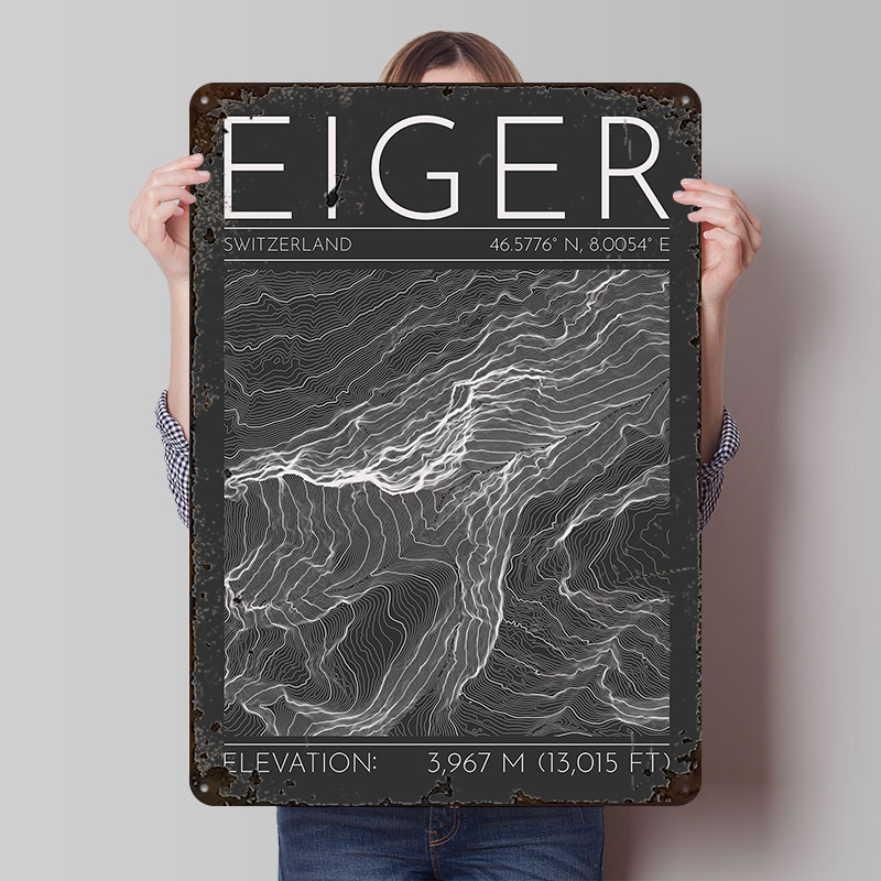 Eiger Mountain Topographic Con - Custom Map Poster บทวิจารณ์และราคา