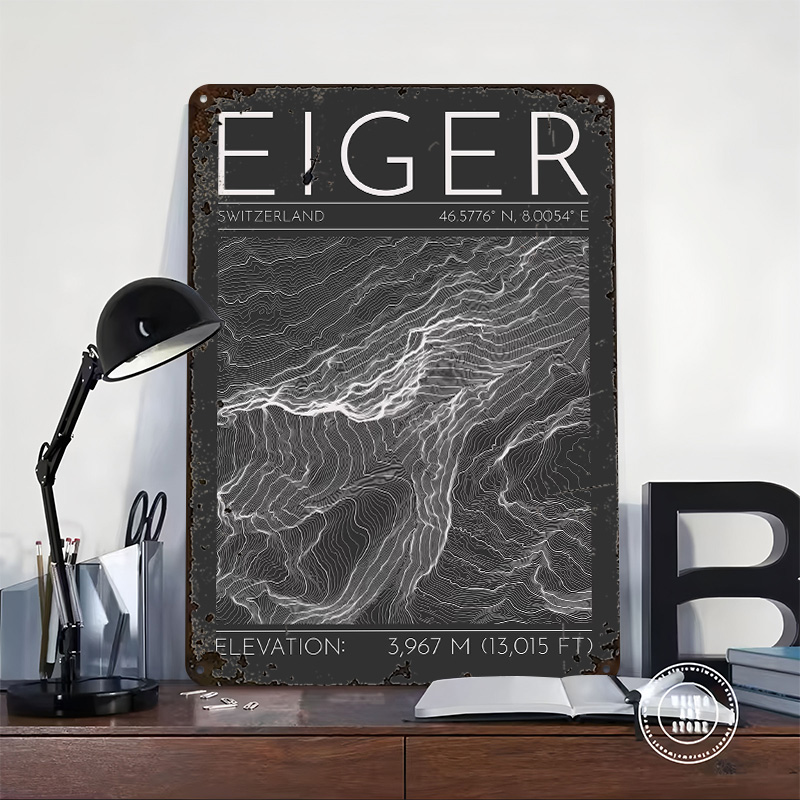Eiger Mountain Topographic Con - Custom Map Poster บทวิจารณ์และราคา
