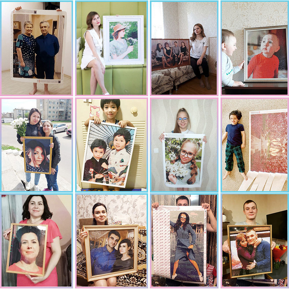 HUACAN Full Kits Diamond Paint - Photo Mosaic Print บทวิจารณ์และราคา