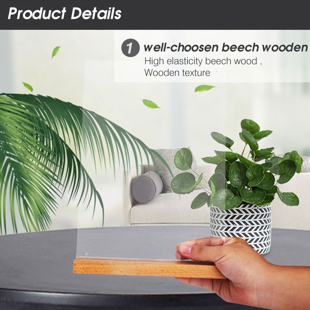 Durable Acrylic Table Top Sign - Engraved Wood Frame บทวิจารณ์และราคา