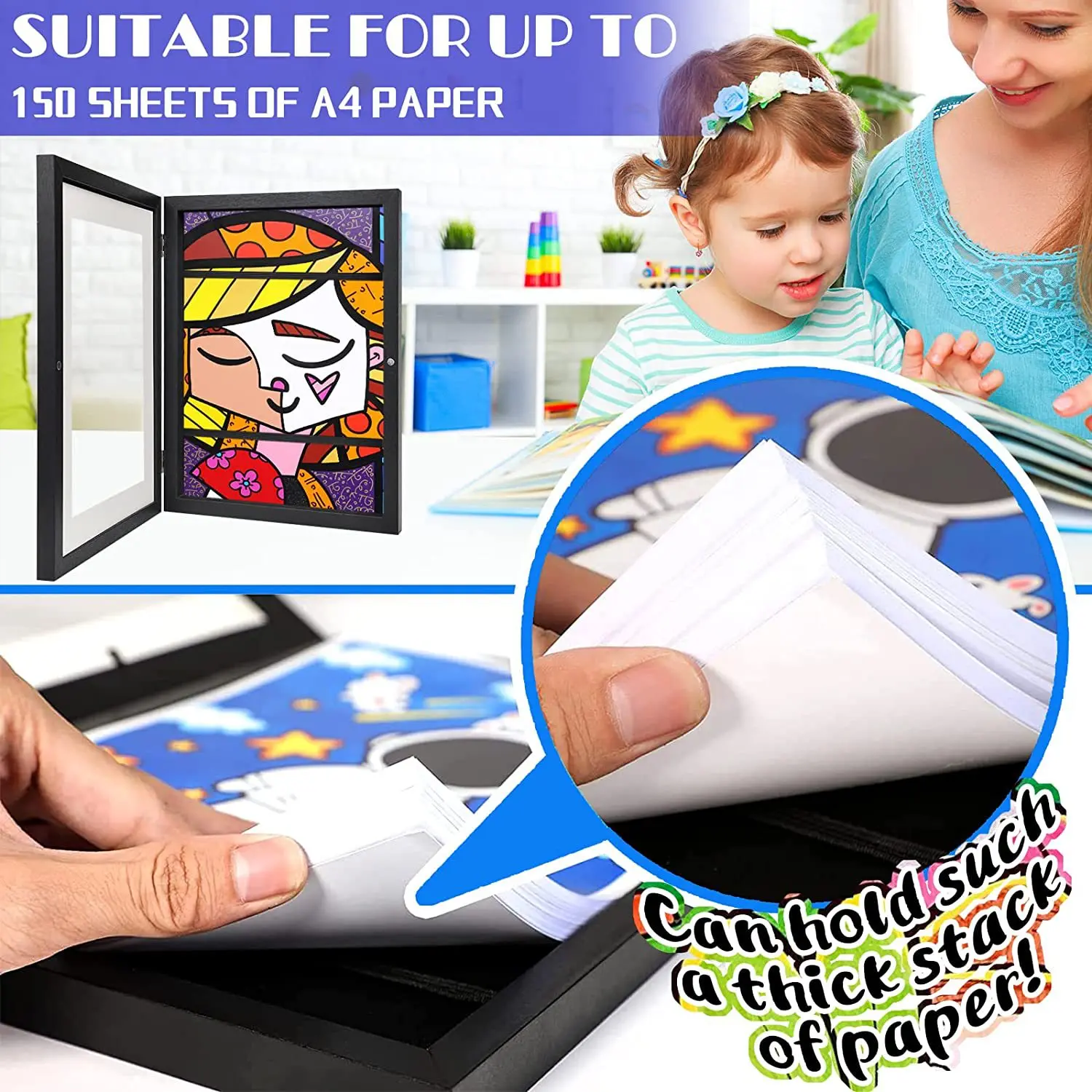 Children Drawing Frame A4 Wood - Engraved Wood Frame บทวิจารณ์และราคา