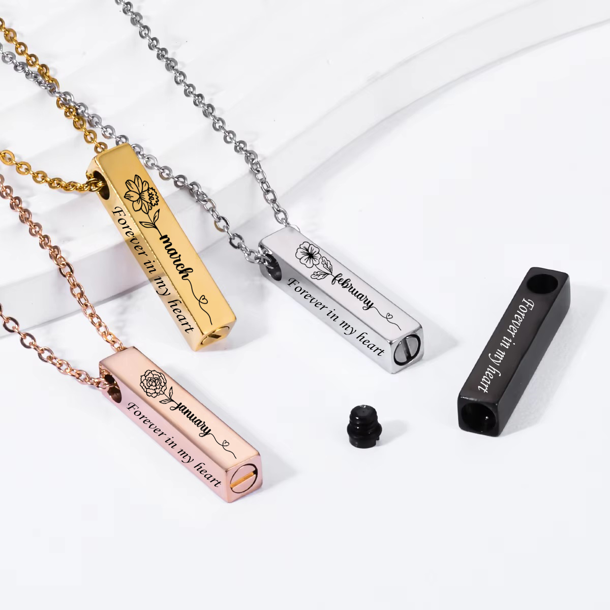 Birth Flower Urn Necklace For  - Birth Flower Necklace บทวิจารณ์และราคา