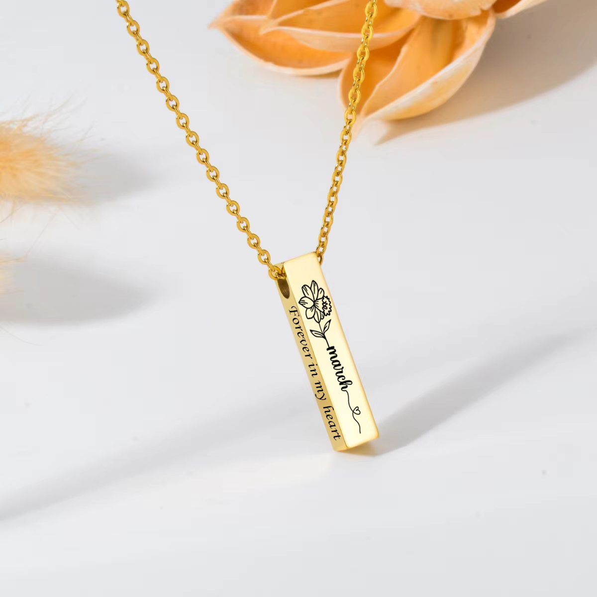 Birth Flower Urn Necklace For  - Birth Flower Necklace บทวิจารณ์และราคา