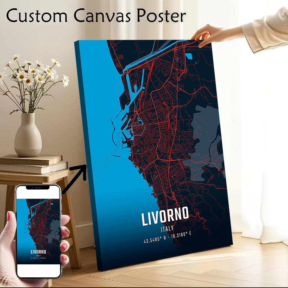 Livorno City Map Printed Canva - Custom Map Poster บทวิจารณ์และราคา