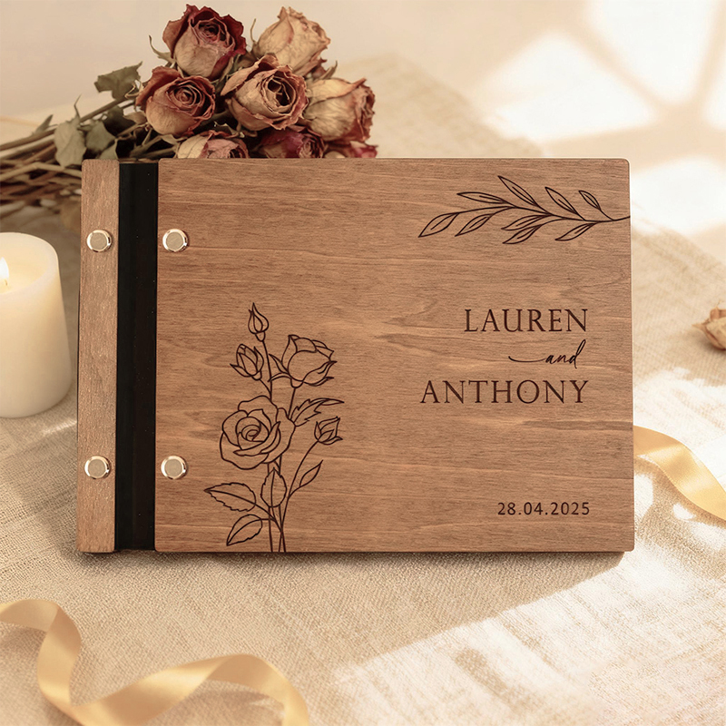 Personalized Wooden Wedding Gu - Custom Photo Book บทวิจารณ์และราคา