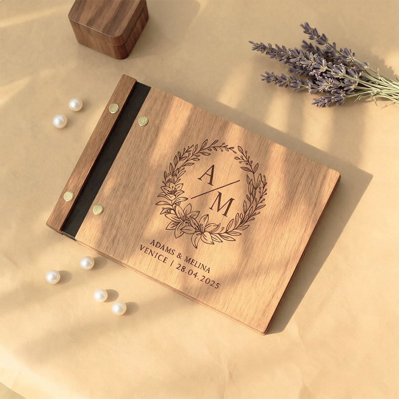 Personalized Wooden Wedding Gu - Custom Photo Book บทวิจารณ์และราคา