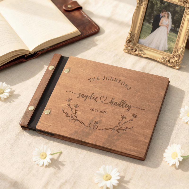 Personalized Wooden Wedding Gu - Custom Photo Book บทวิจารณ์และราคา