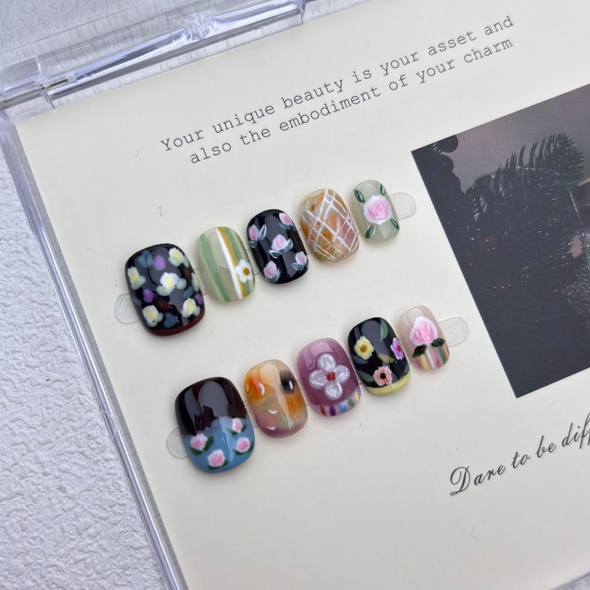 10Pcs Short Round Handmade Pre - Pressed Flower Art บทวิจารณ์และราคา