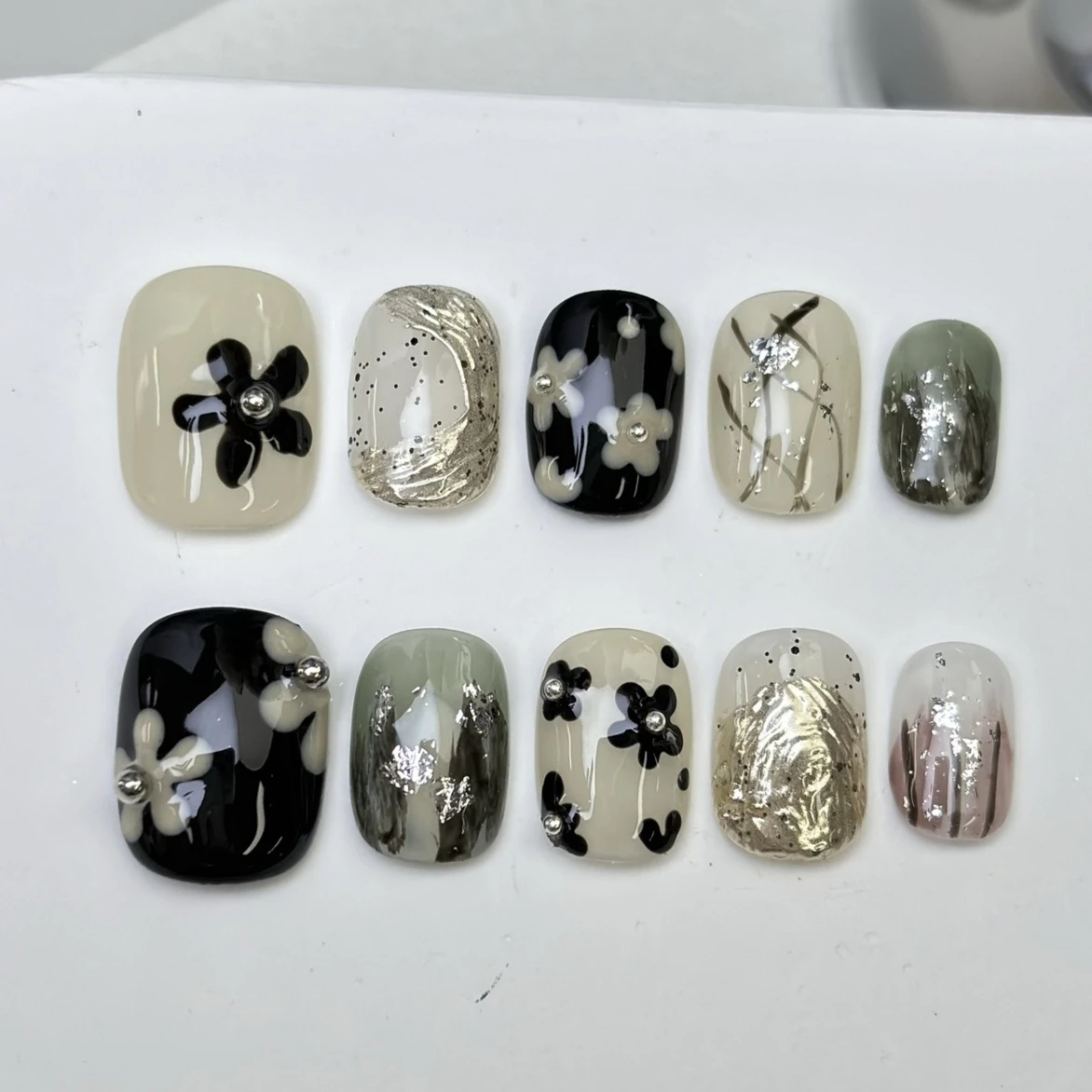 10Pcs Short Round Handmade Pre - Pressed Flower Art บทวิจารณ์และราคา