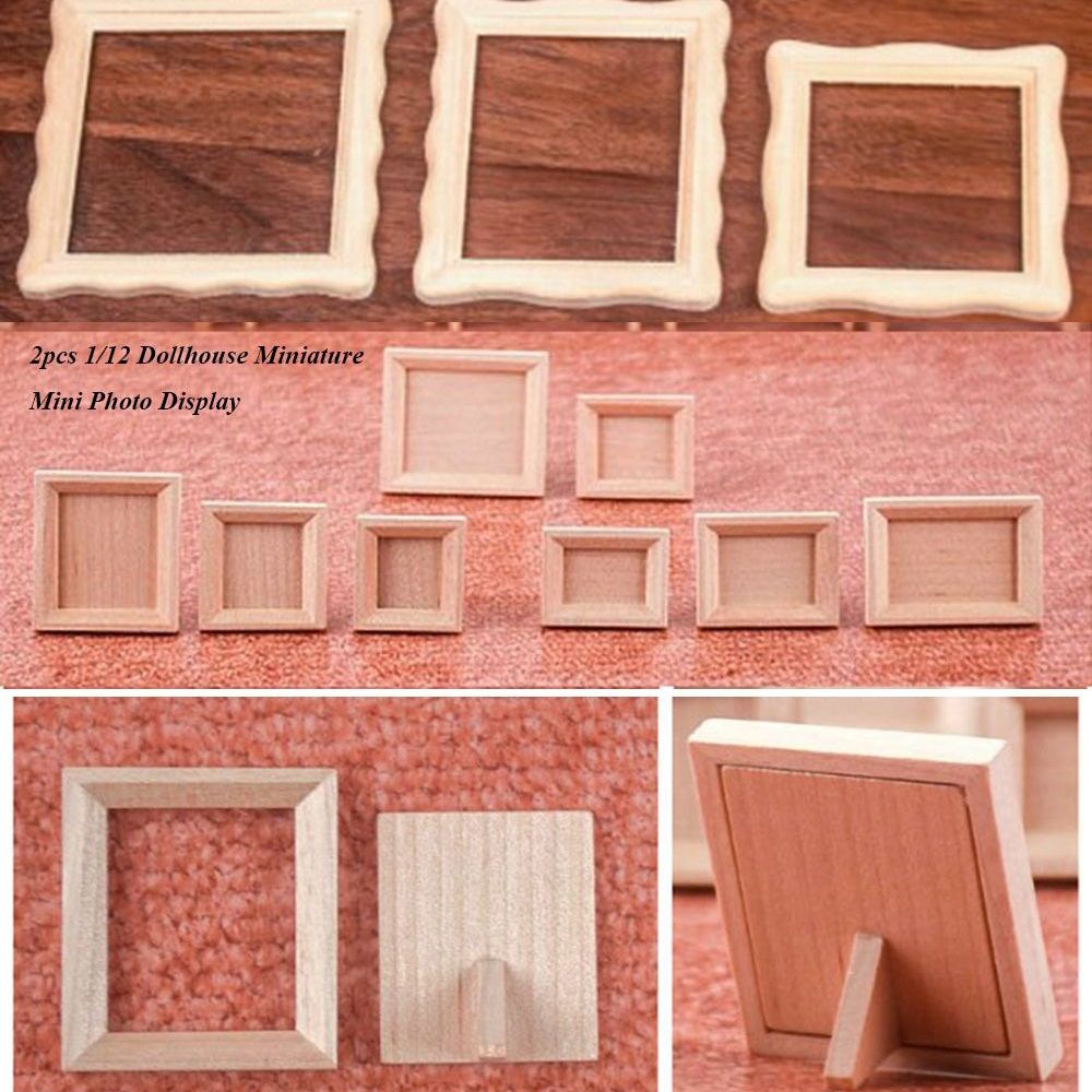 2pcs New 1/12 Dollhouse Miniat - Engraved Wood Frame บทวิจารณ์และราคา