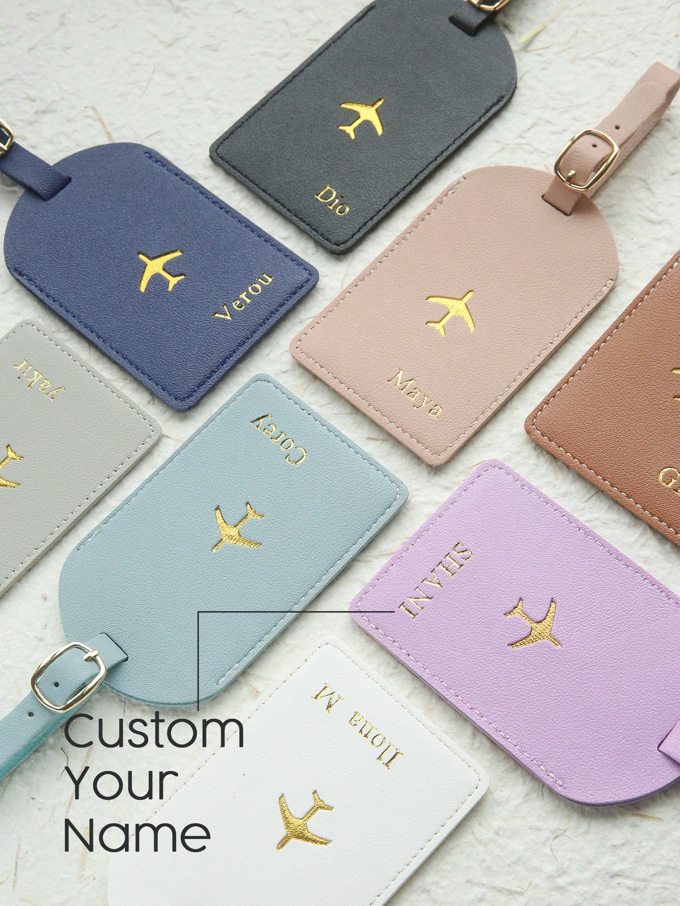 Custom Faux Leather Luggage Ta - Monogram Keychain Leather บทวิจารณ์และราคา
