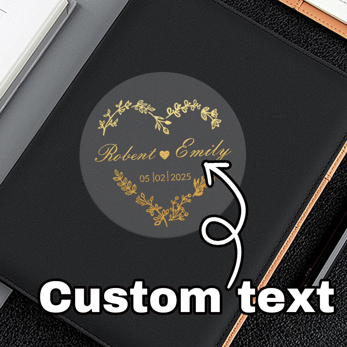 Custom gold foil wedding stick - Personalised Candle Label บทวิจารณ์และราคา