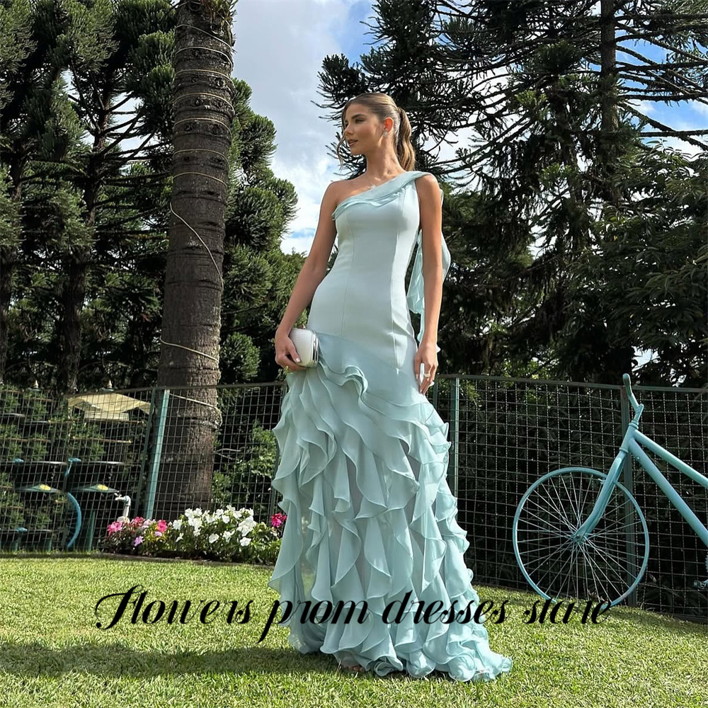 Flowers Sky Blue Party Dress L - Custom Night Sky บทวิจารณ์และราคา