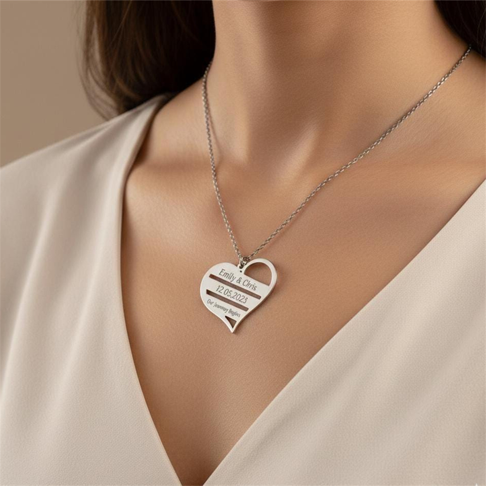 Custom Heart Necklace Stainles - Birth Flower Necklace บทวิจารณ์และราคา