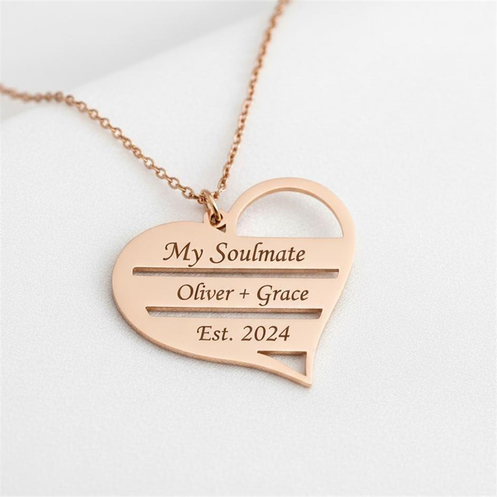 Custom Heart Necklace Stainles - Birth Flower Necklace บทวิจารณ์และราคา