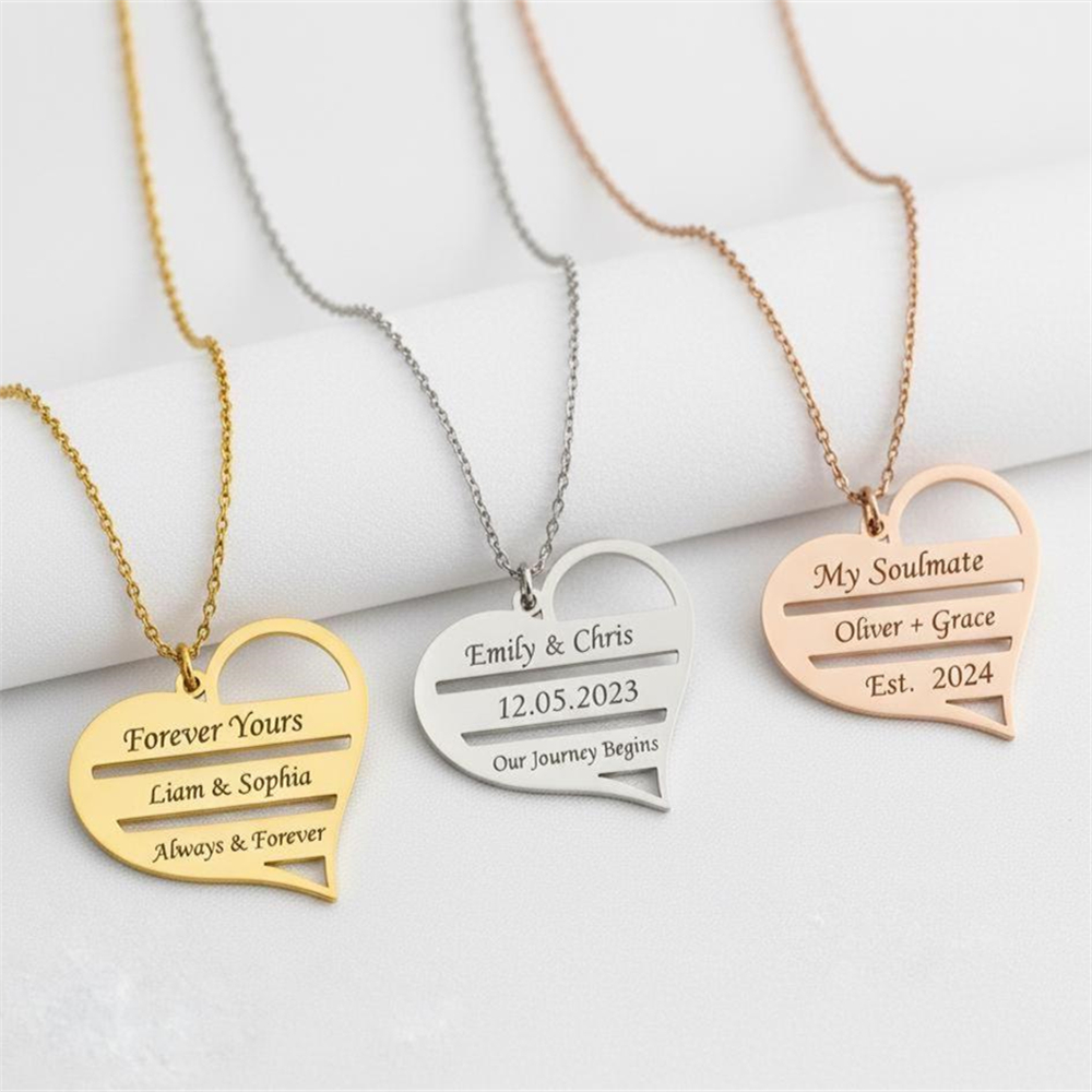 Custom Heart Necklace Stainles - Birth Flower Necklace บทวิจารณ์และราคา