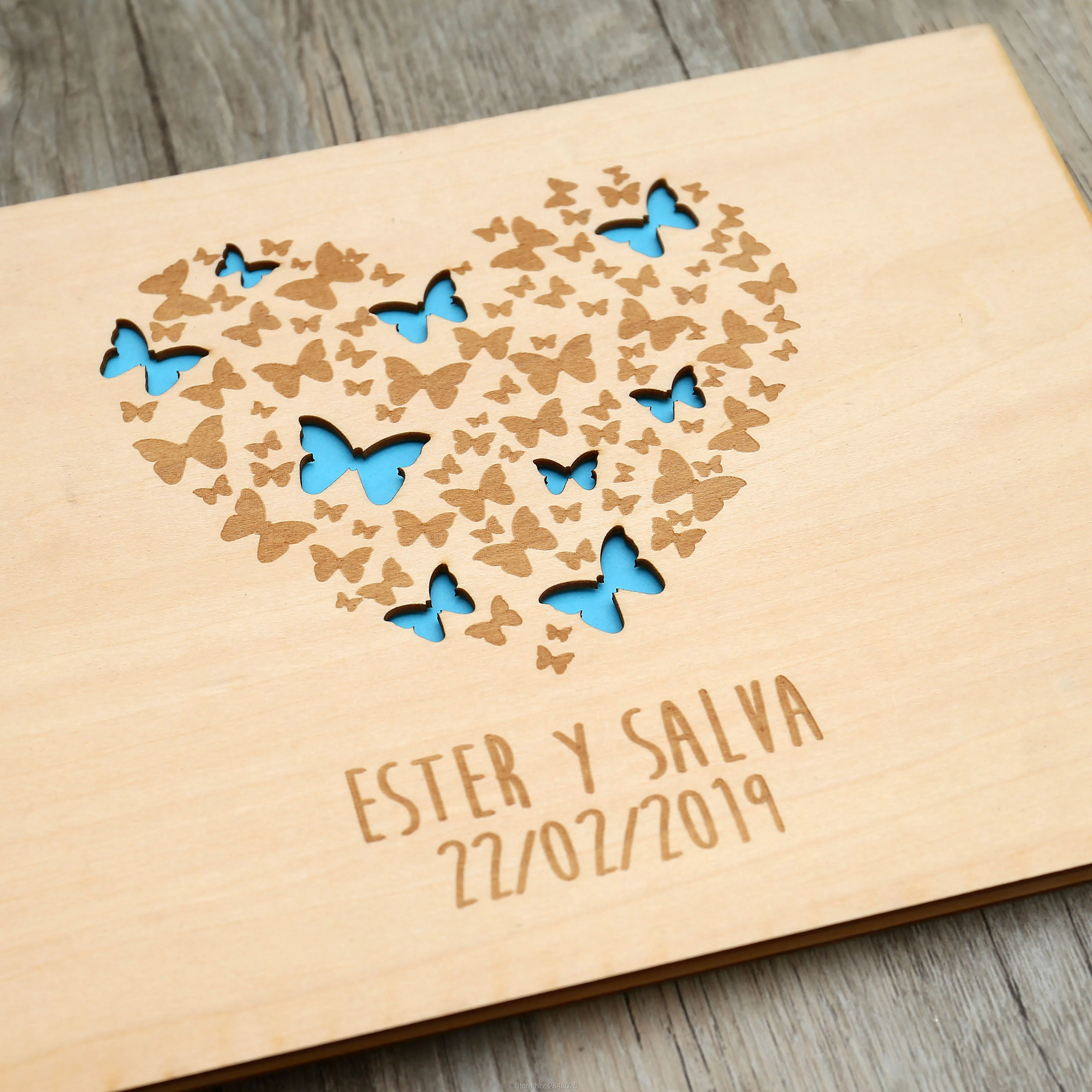Rustic engraved  Heart  weddin - Custom Photo Book บทวิจารณ์และราคา